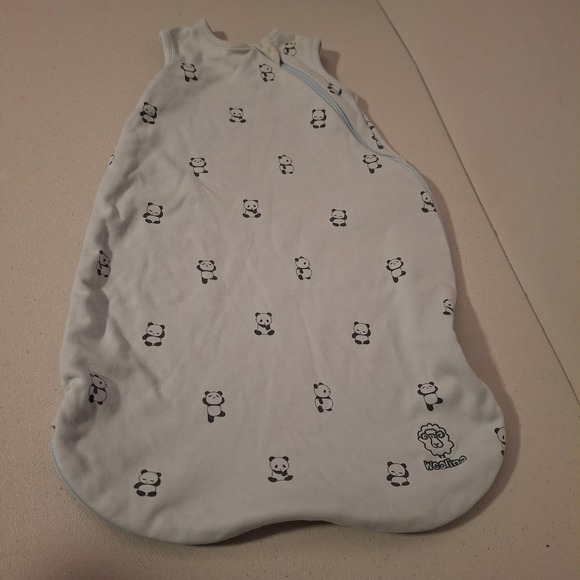 Woolino 0-6M Merino Wool Organic Cotton Baby Sleep Bag Wearable Blanket Panda